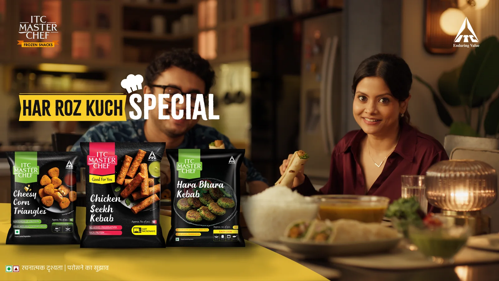 ITC Master Chef, Har Roz Kuch Special. Frozen food styled with fresh ingredients.