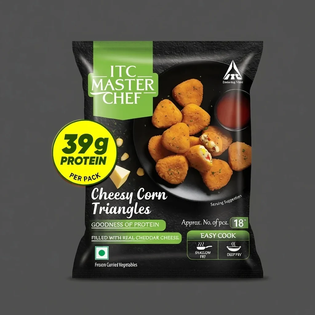ITC Master Chef Cheesy Corn Triangles 320g pack
